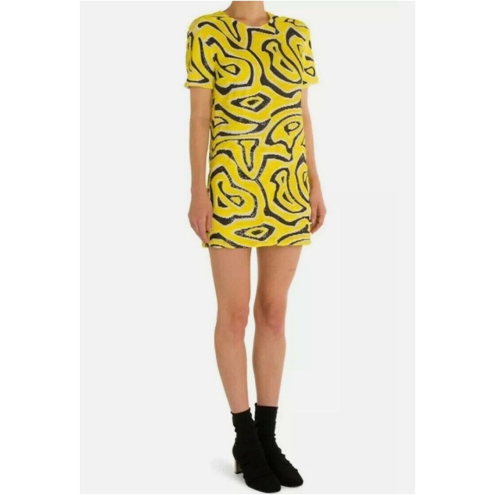 Emilio Pucci Silk Sequin Embellished Mini Dress Yellow IT 38 / US4 MSRP $4175